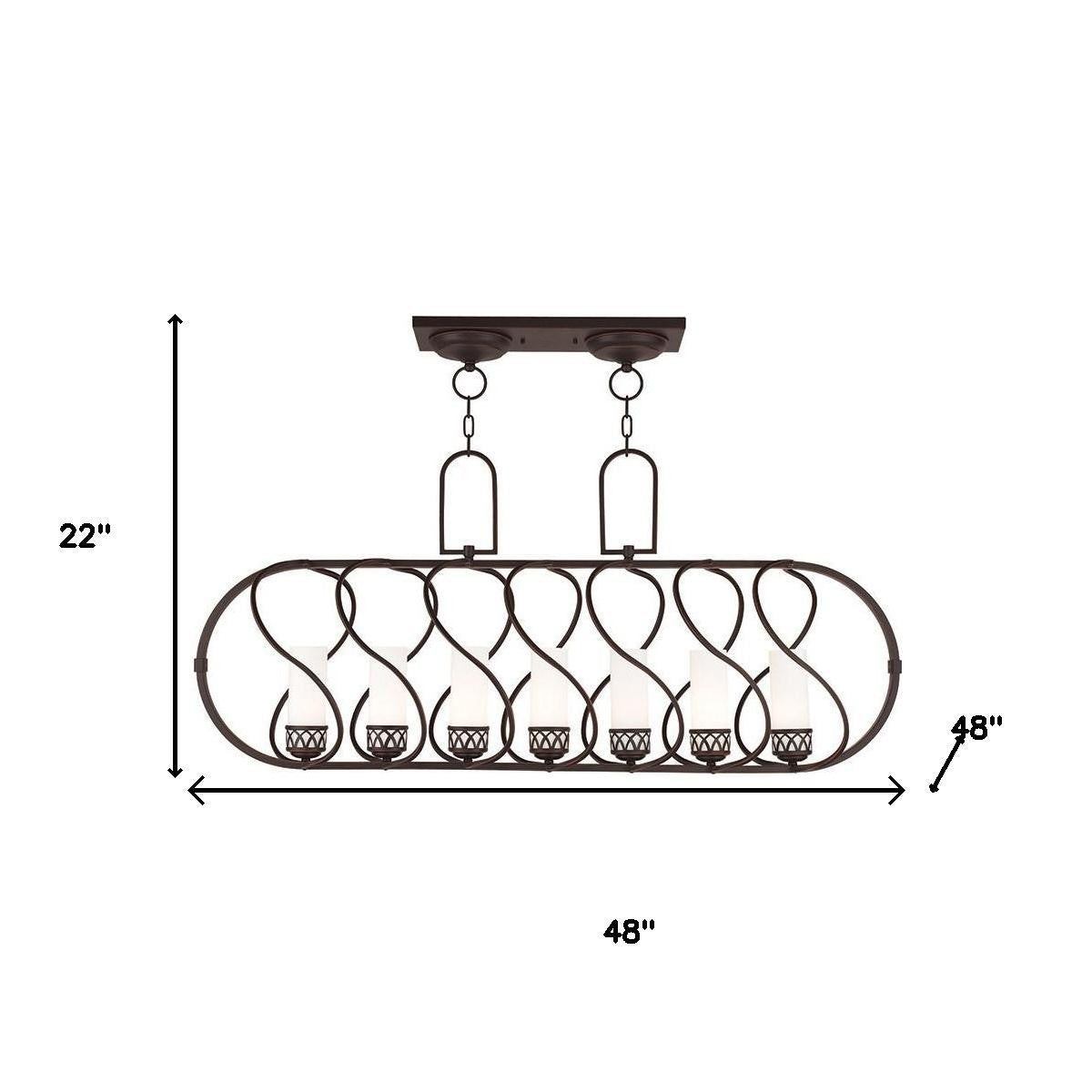 Seven Light Dimmable Chandelier With Shades Default Title