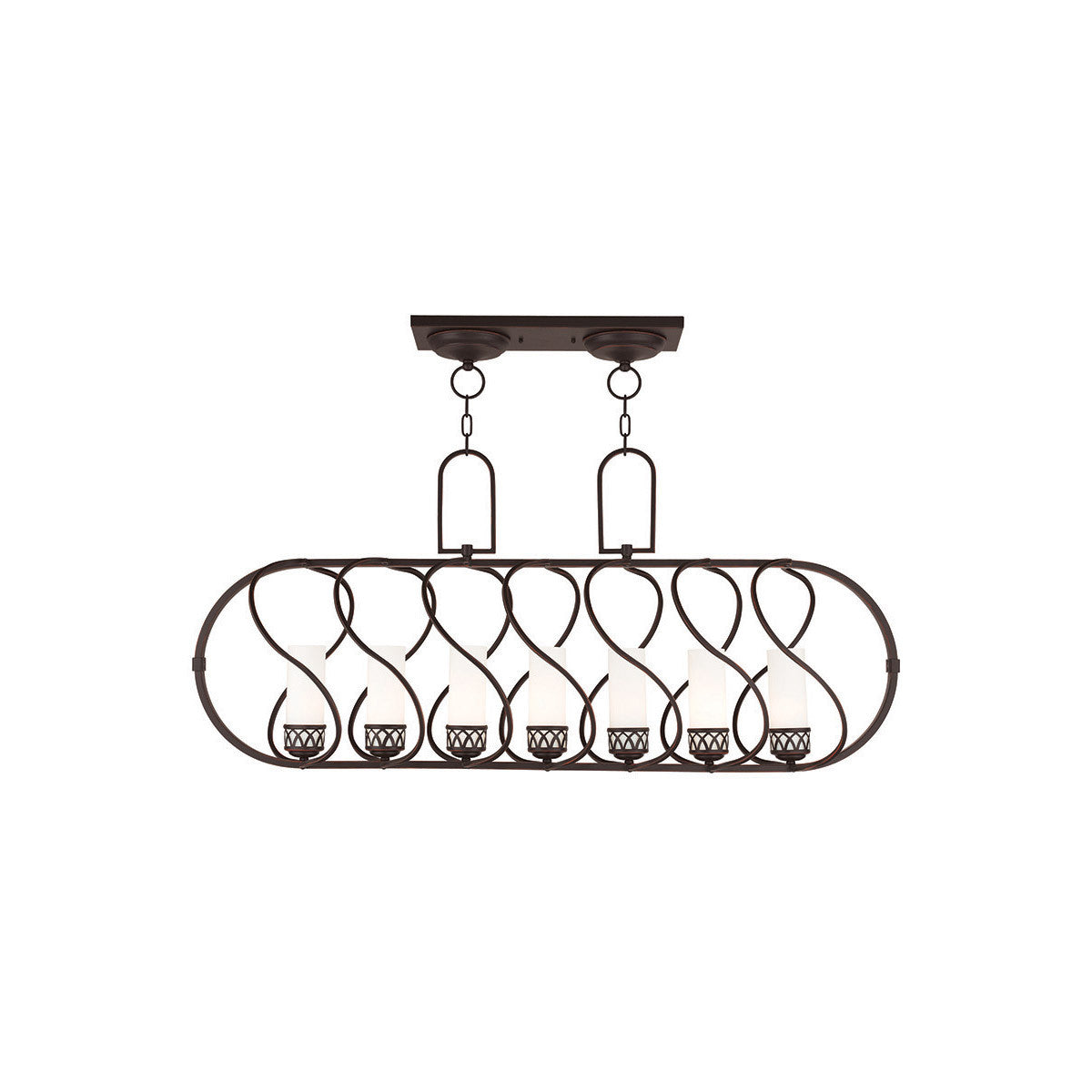 Seven Light Dimmable Chandelier With Shades