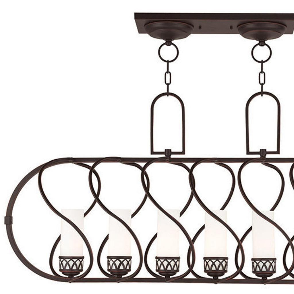 Seven Light Dimmable Chandelier With Shades