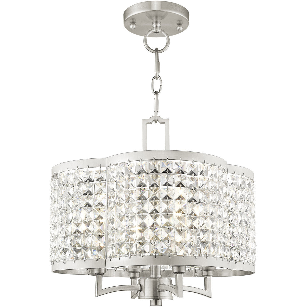Four Light Dimmable Chandelier With Shades