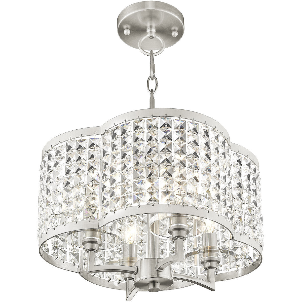 Four Light Dimmable Chandelier With Shades