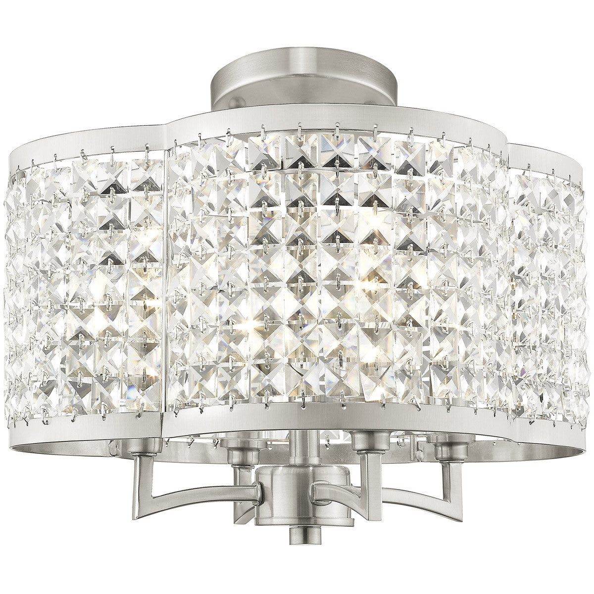 Four Light Dimmable Chandelier With Shades