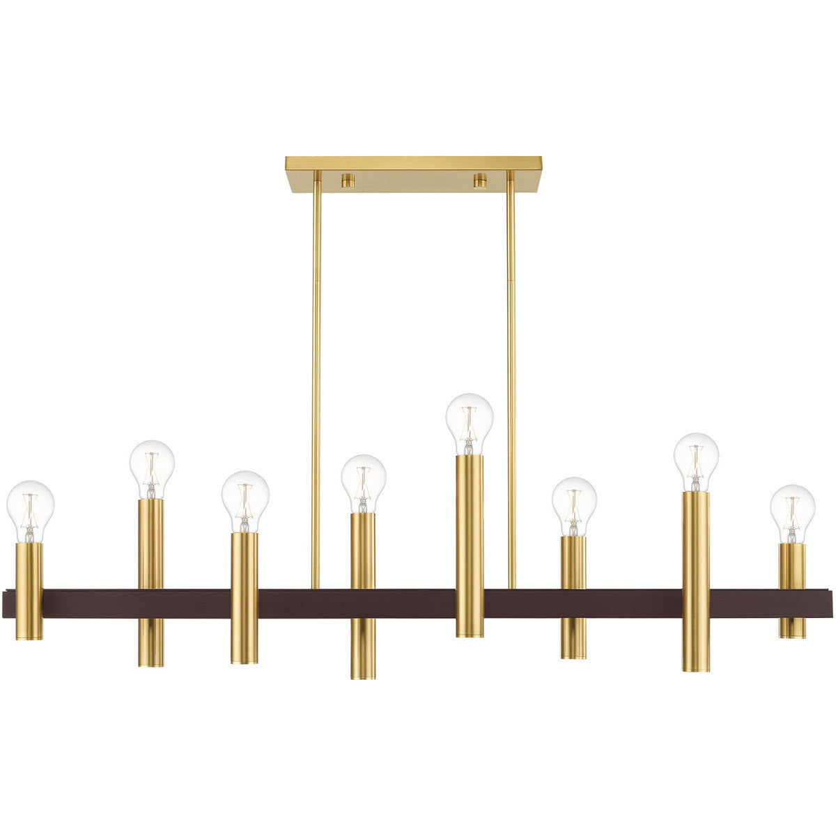 Eight Light Dimmable Chandelier With Shades Default Title