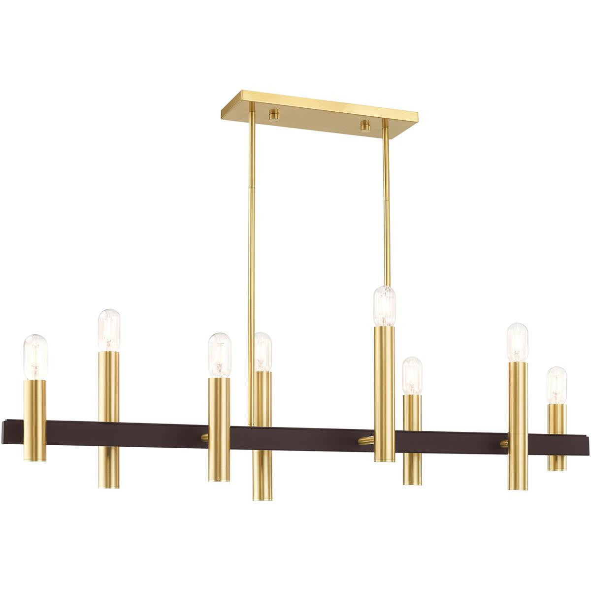 Eight Light Dimmable Chandelier With Shades