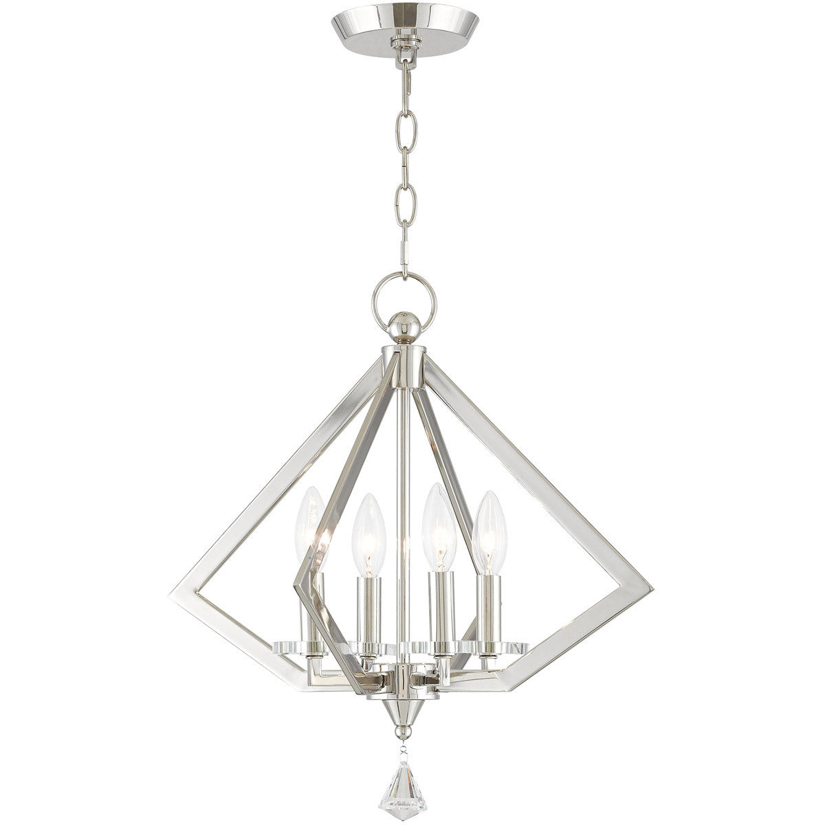 Four Light Dimmable Chandelier With Shades