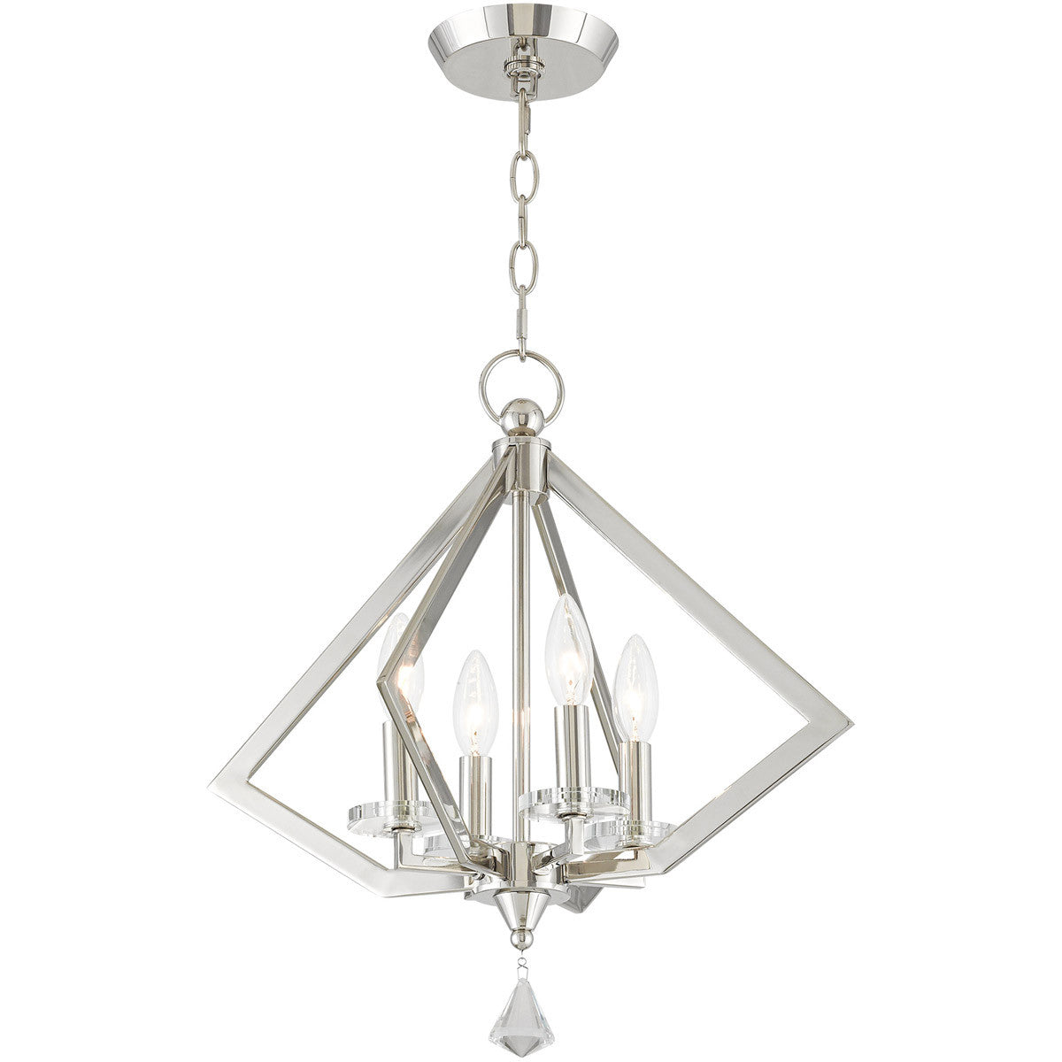 Four Light Dimmable Chandelier With Shades