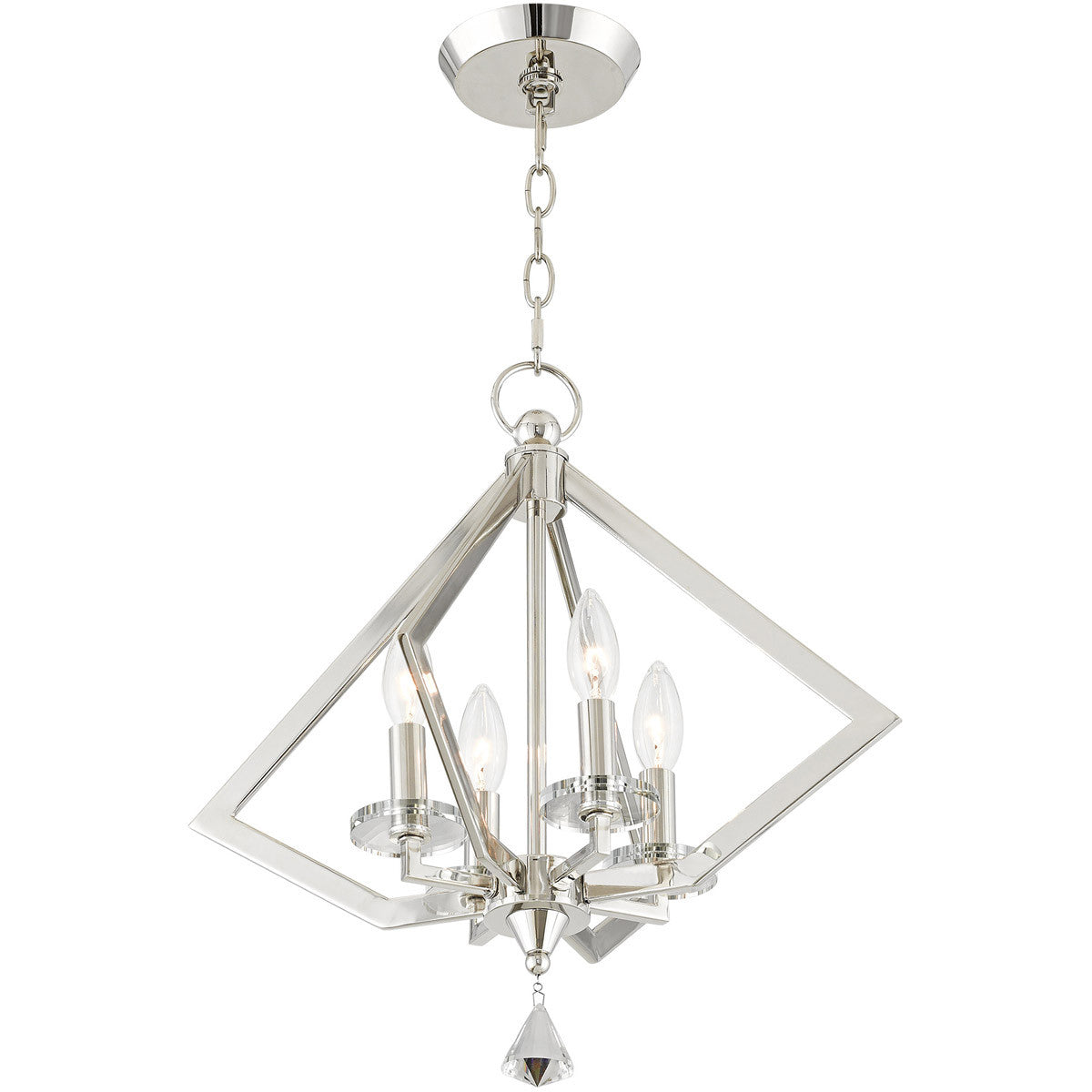 Four Light Dimmable Chandelier With Shades