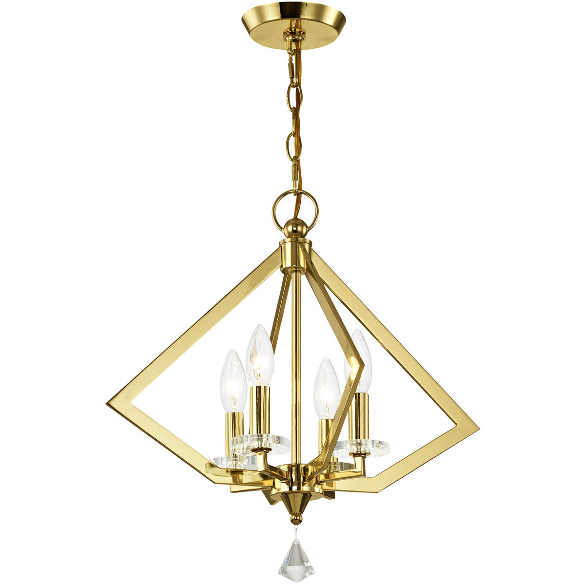 Four Light Dimmable Chandelier With Shades Default Title