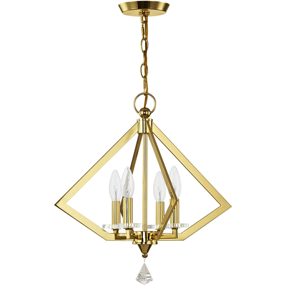 Four Light Dimmable Chandelier With Shades