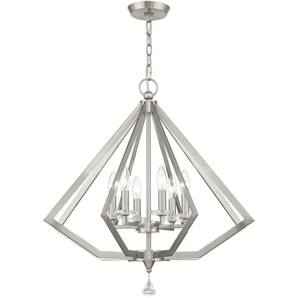 Six Light Dimmable Chandelier With Shades Default Title
