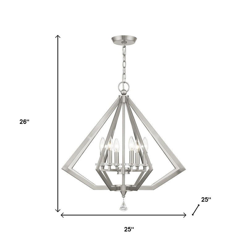 Six Light Dimmable Chandelier With Shades