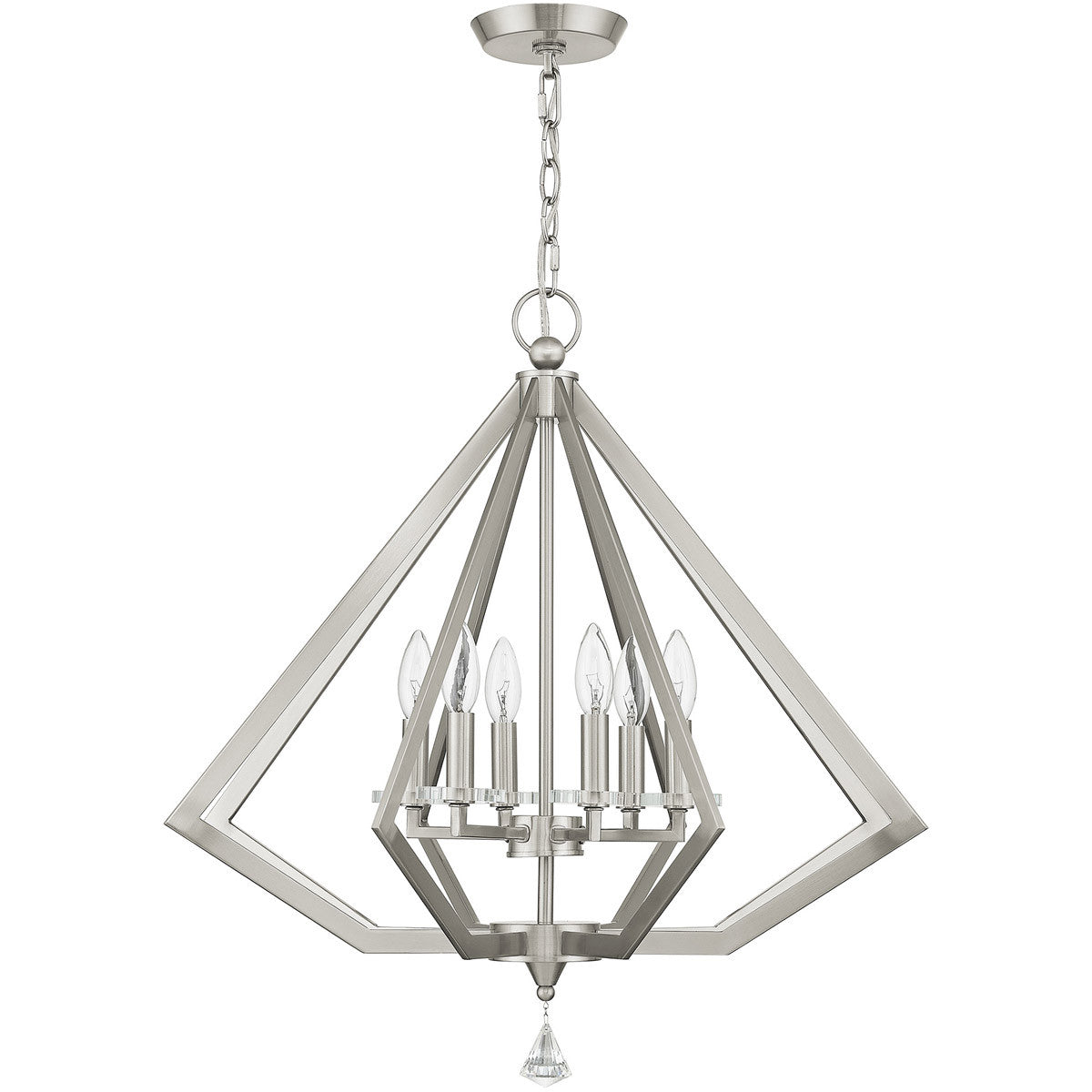 Six Light Dimmable Chandelier With Shades