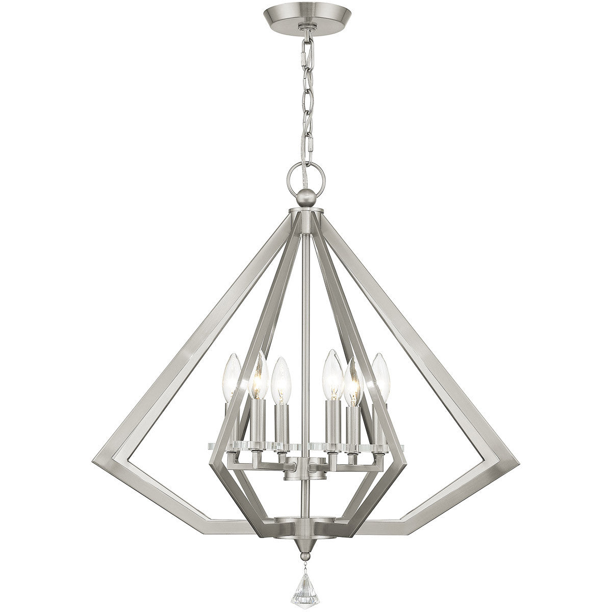 Six Light Dimmable Chandelier With Shades