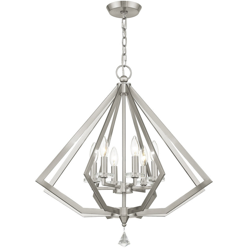 Six Light Dimmable Chandelier With Shades