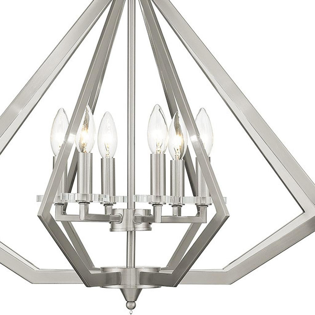 Six Light Dimmable Chandelier With Shades