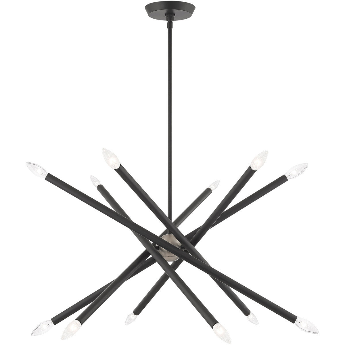 Six Light Dimmable Chandelier With Shades Default Title