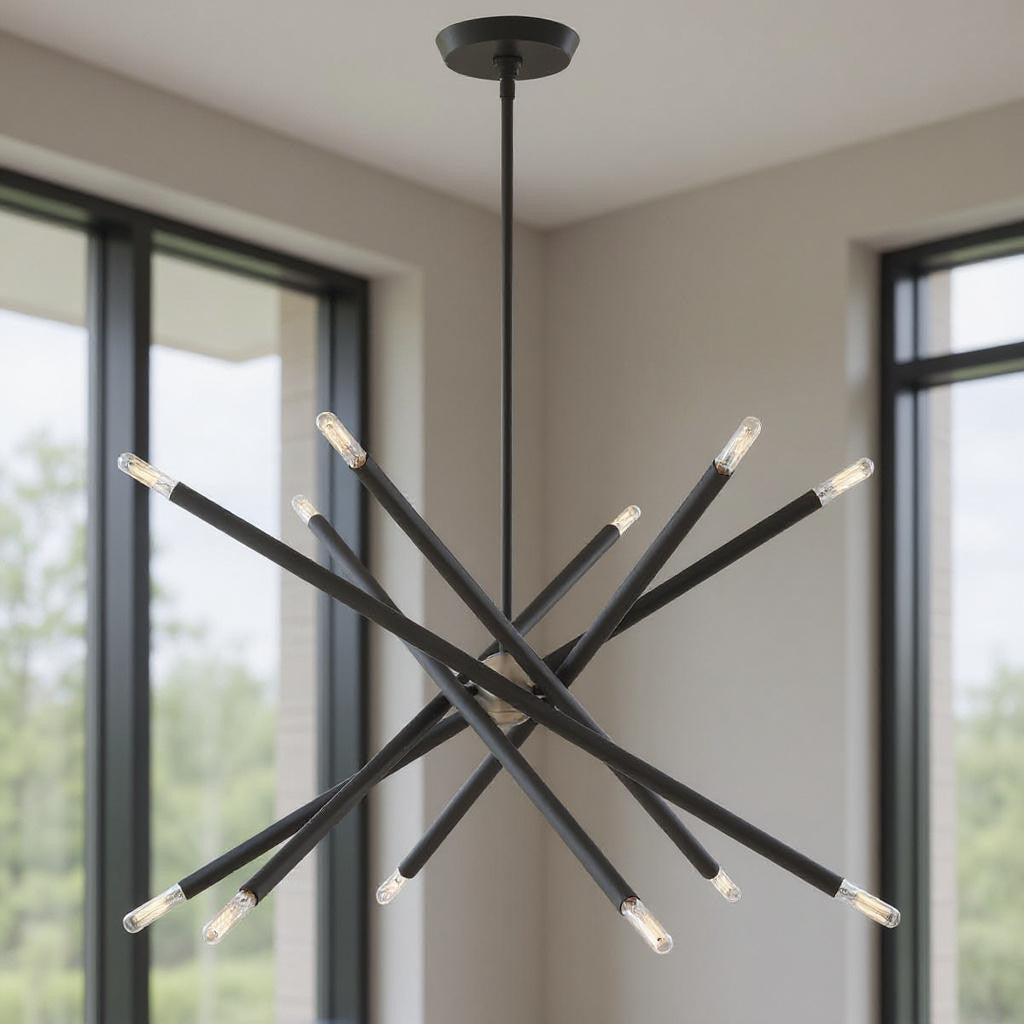 Six Light Dimmable Chandelier With Shades