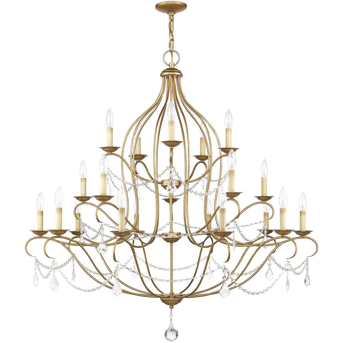 Twelve Light Dimmable Chandelier With Shades Default Title