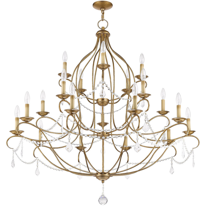 Twelve Light Dimmable Chandelier With Shades