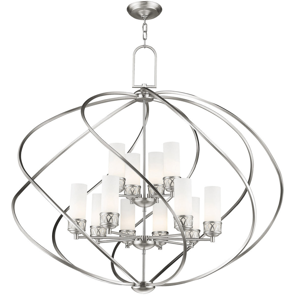 Twelve Light Dimmable Chandelier With Shades