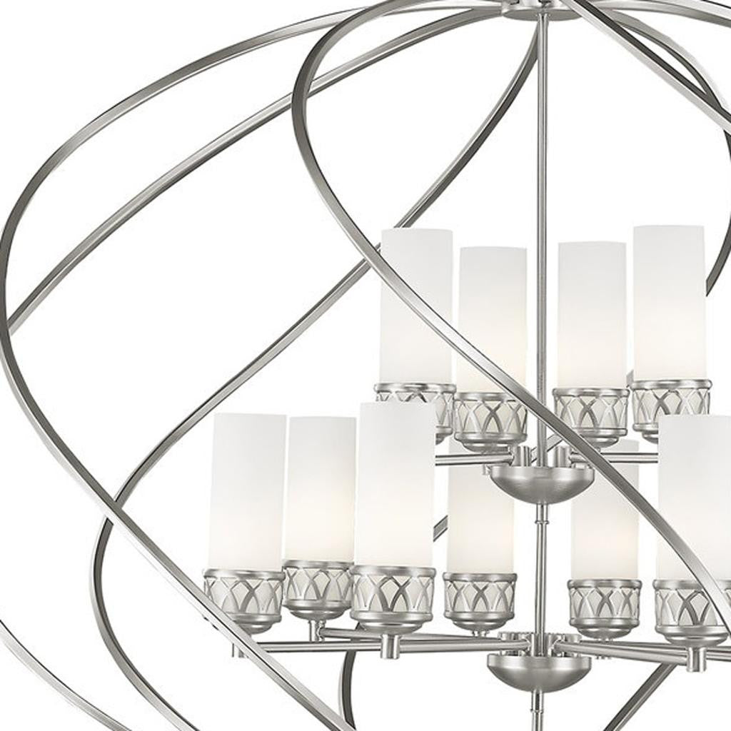 Twelve Light Dimmable Chandelier With Shades
