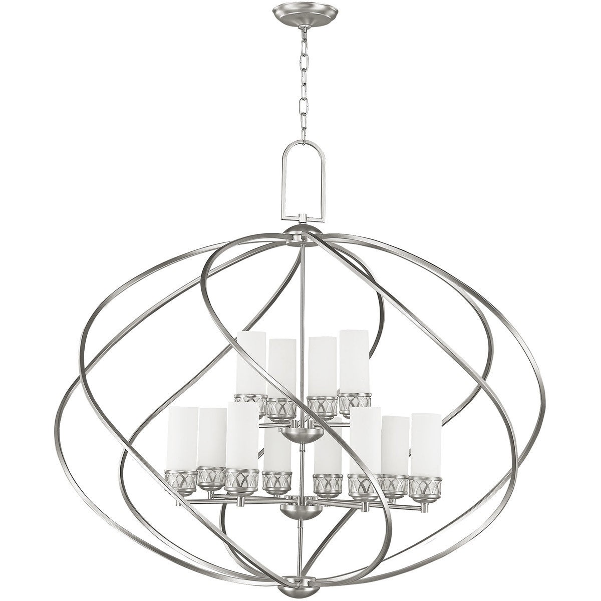 Twelve Light Dimmable Chandelier With Shades