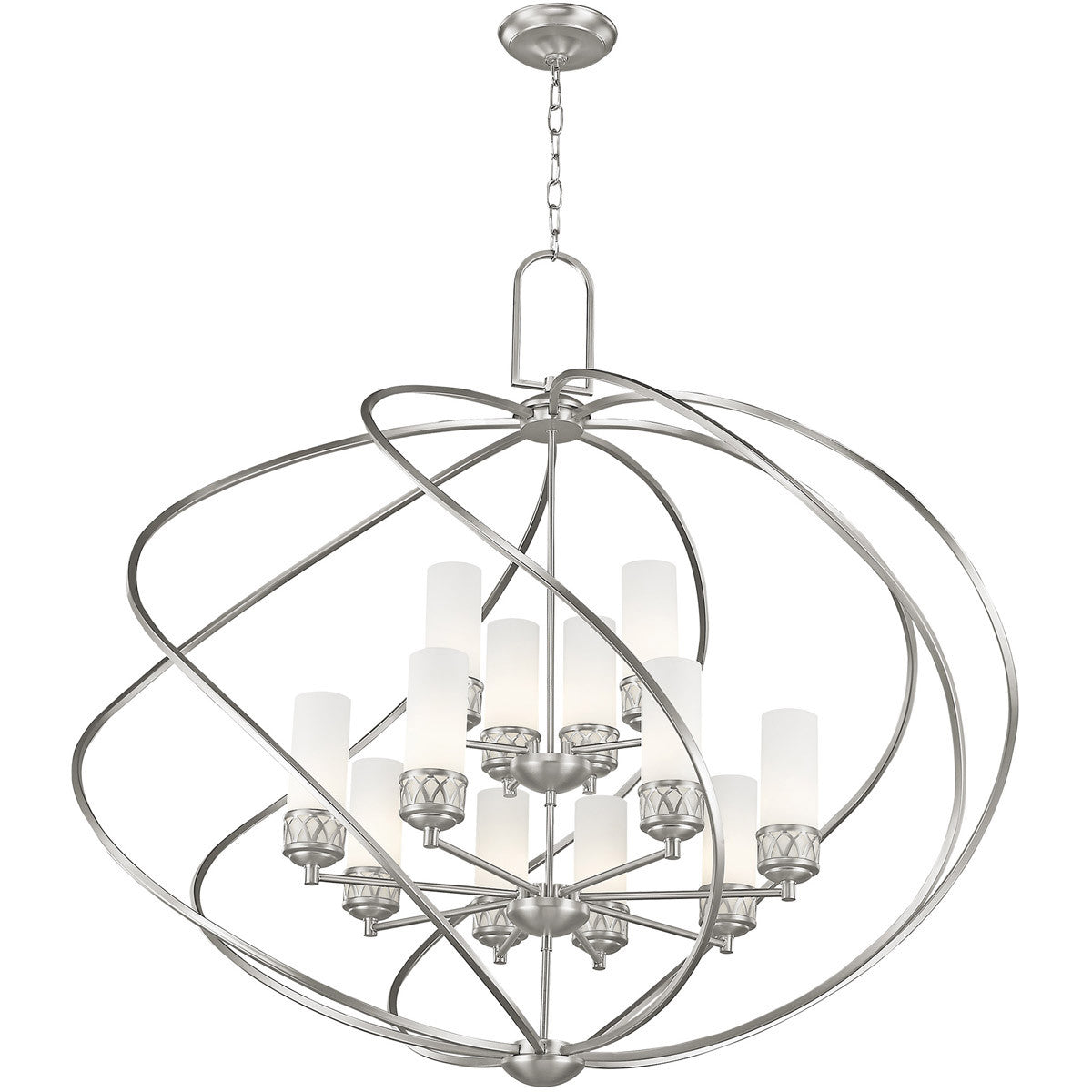 Twelve Light Dimmable Chandelier With Shades