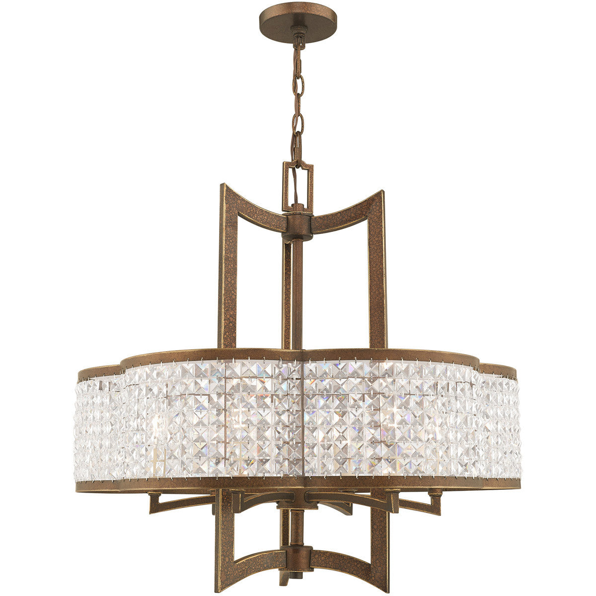 Six Light Dimmable Chandelier With Shades Default Title