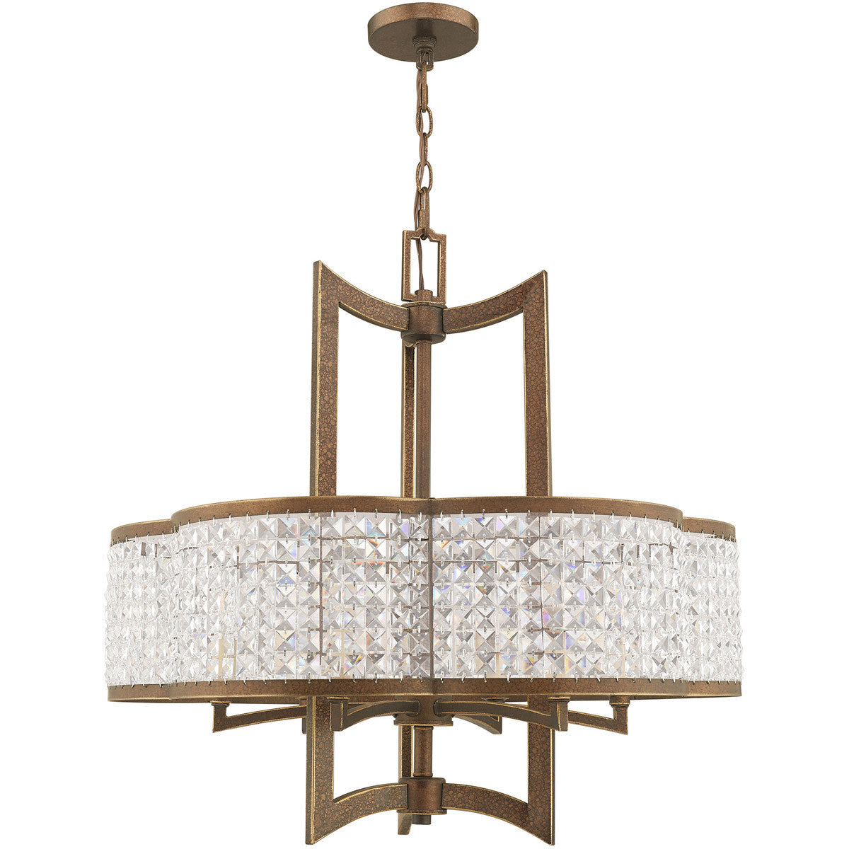 Six Light Dimmable Chandelier With Shades