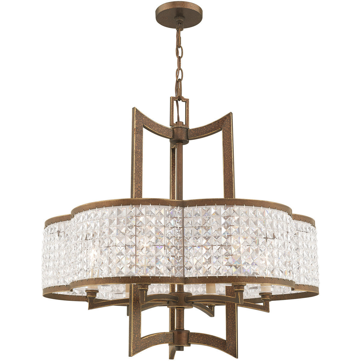 Six Light Dimmable Chandelier With Shades