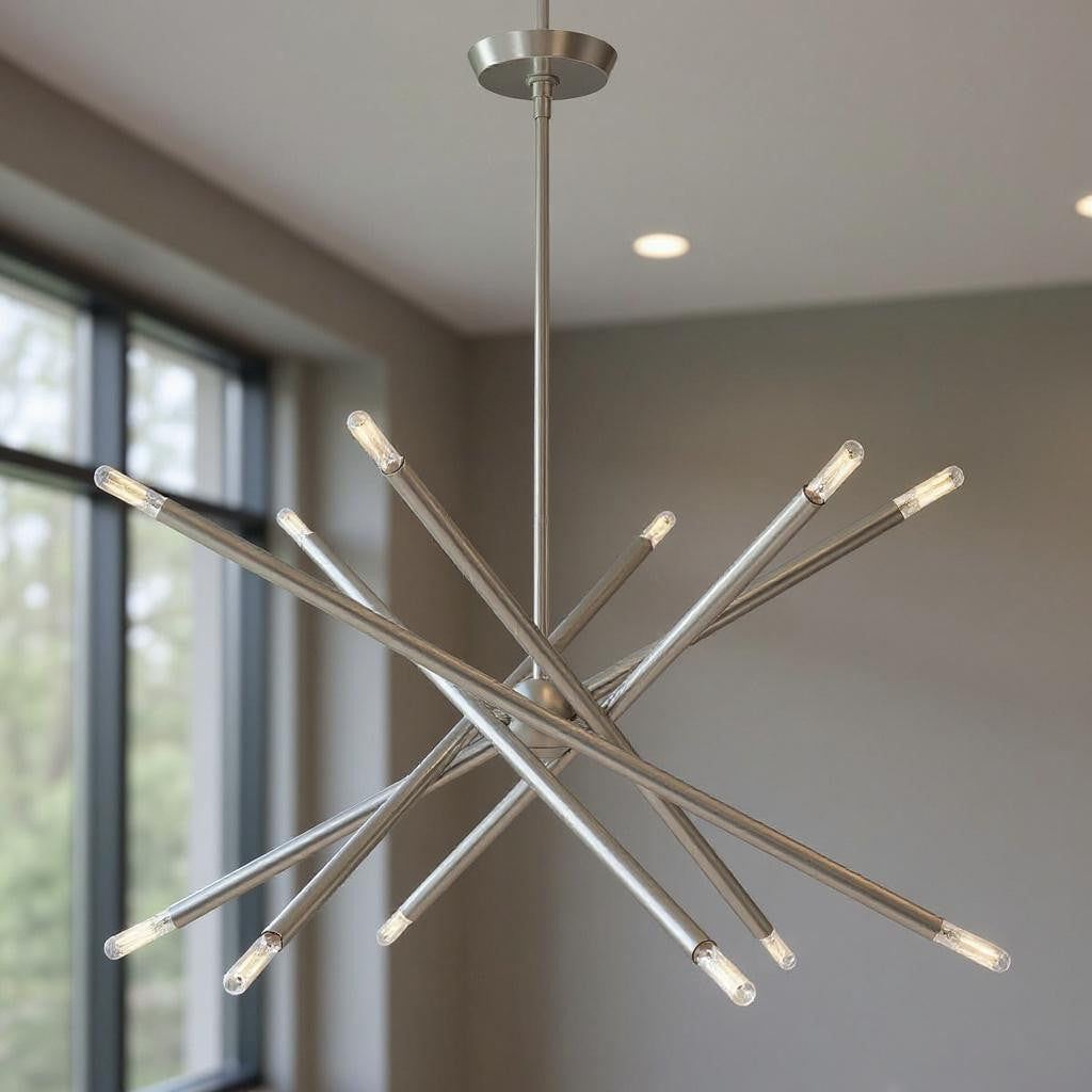 Six Light Dimmable Chandelier With Shades