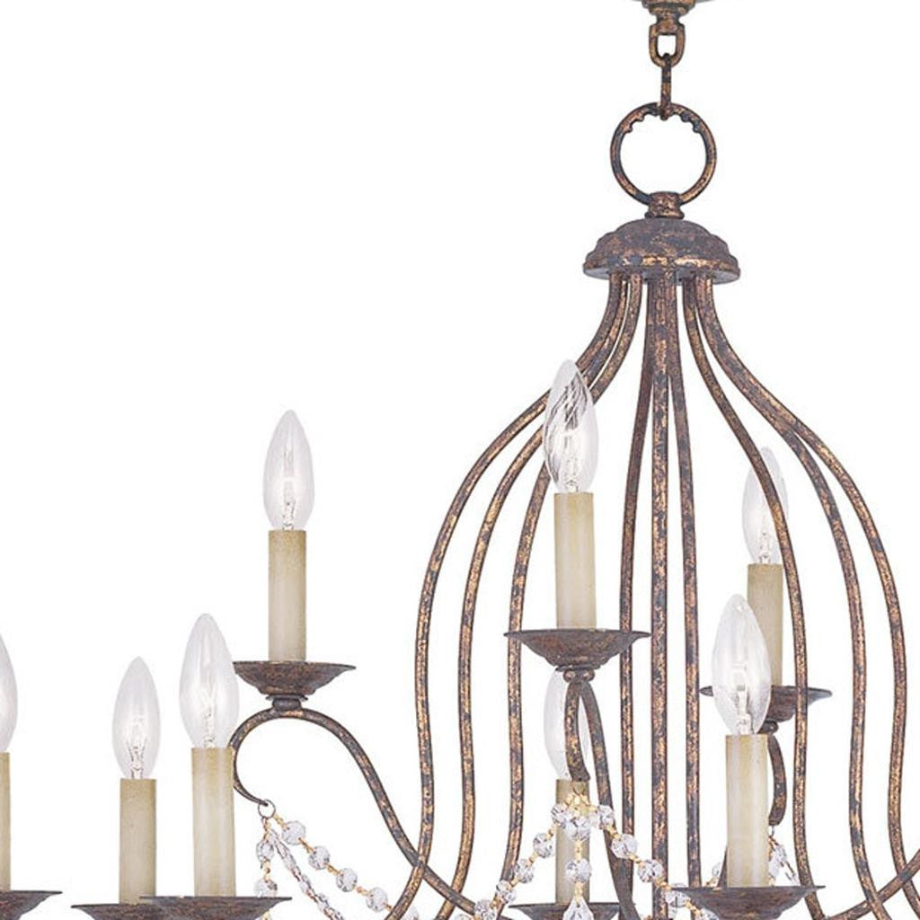 Twelve Light Dimmable Chandelier With Shades