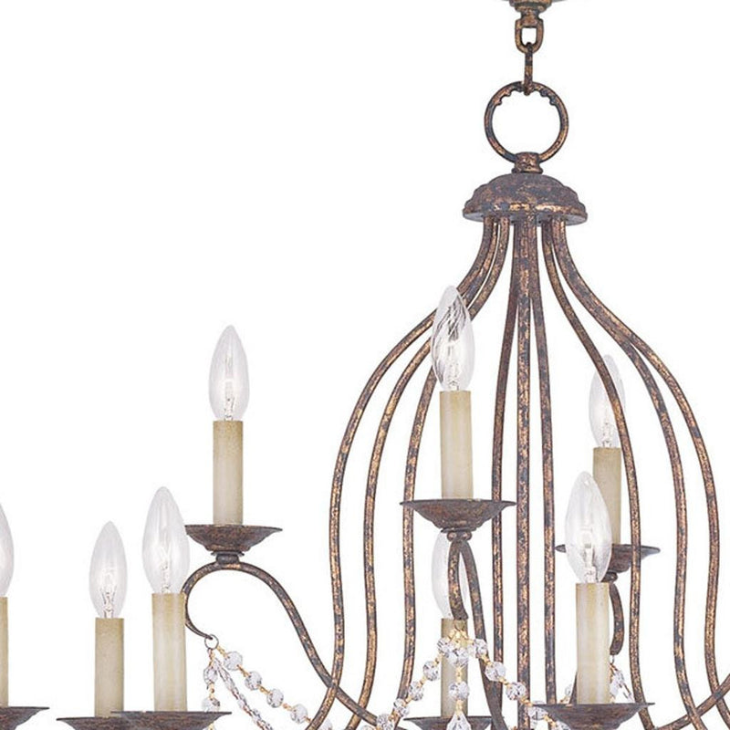 Twelve Light Dimmable Chandelier With Shades