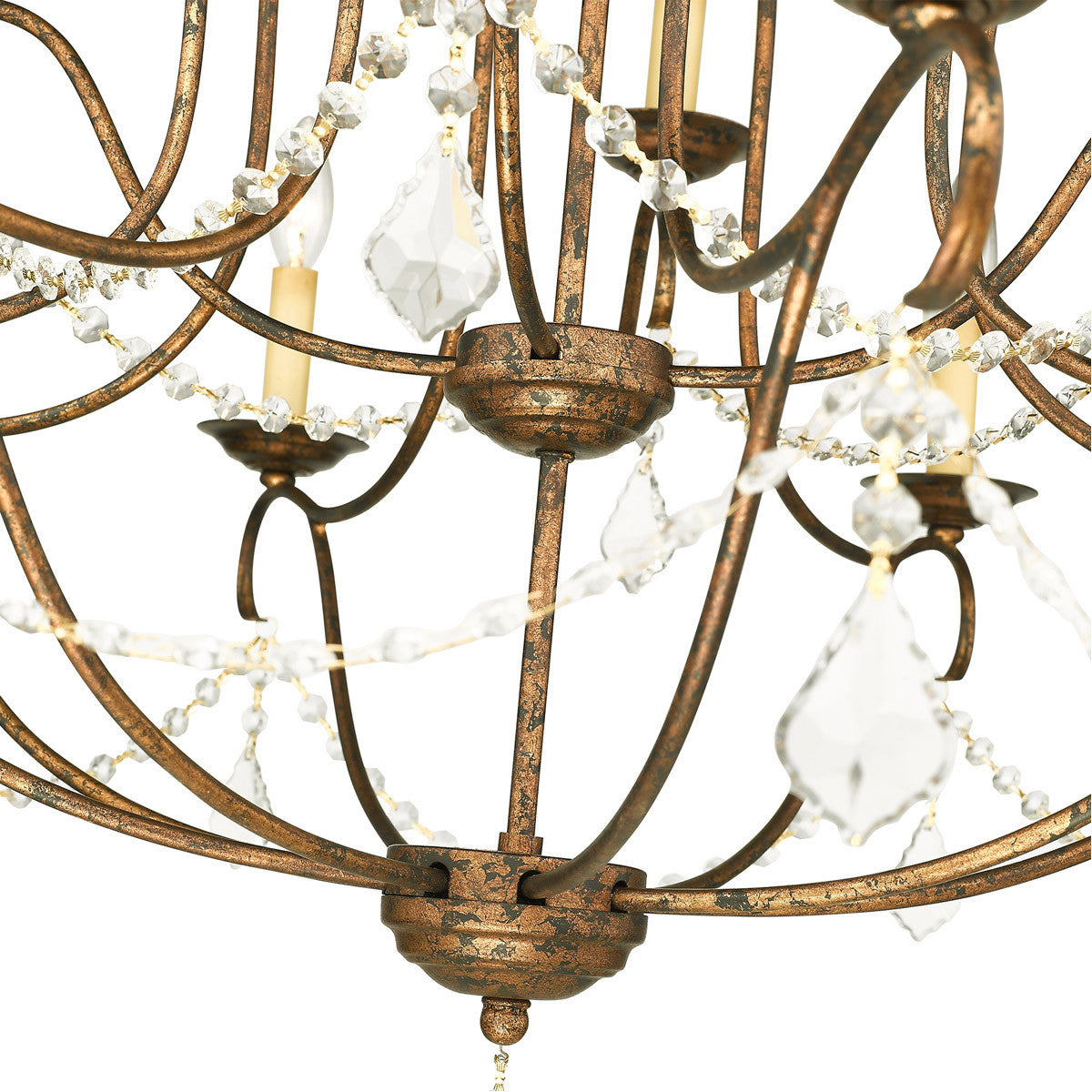 Twelve Light Dimmable Chandelier With Shades