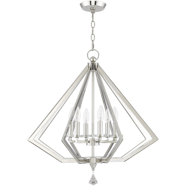 Six Light Dimmable Chandelier With Shades Default Title