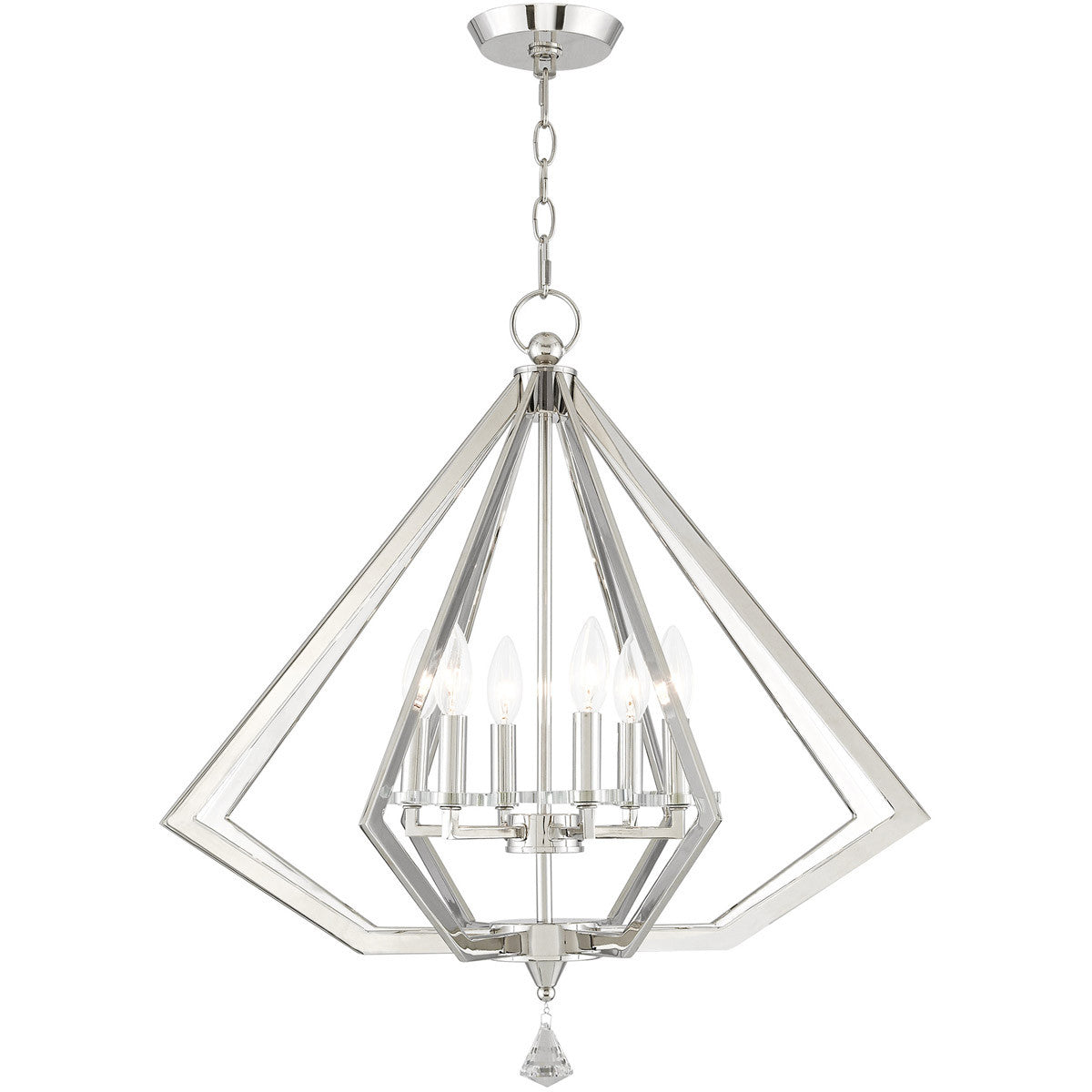 Six Light Dimmable Chandelier With Shades