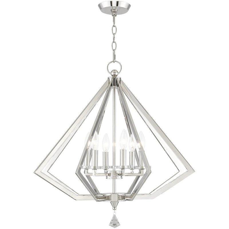 Six Light Dimmable Chandelier With Shades