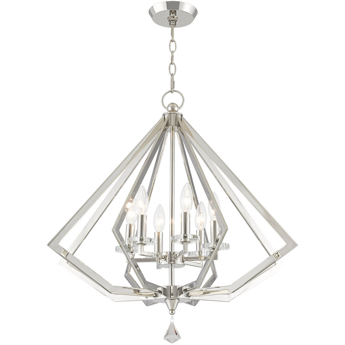 Six Light Dimmable Chandelier With Shades