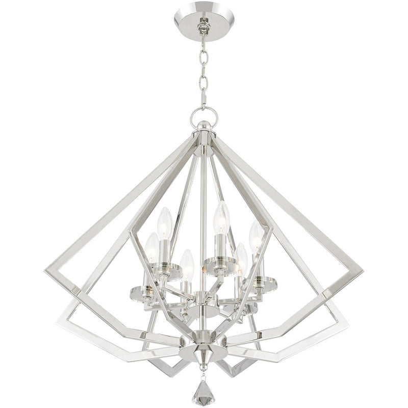 Six Light Dimmable Chandelier With Shades