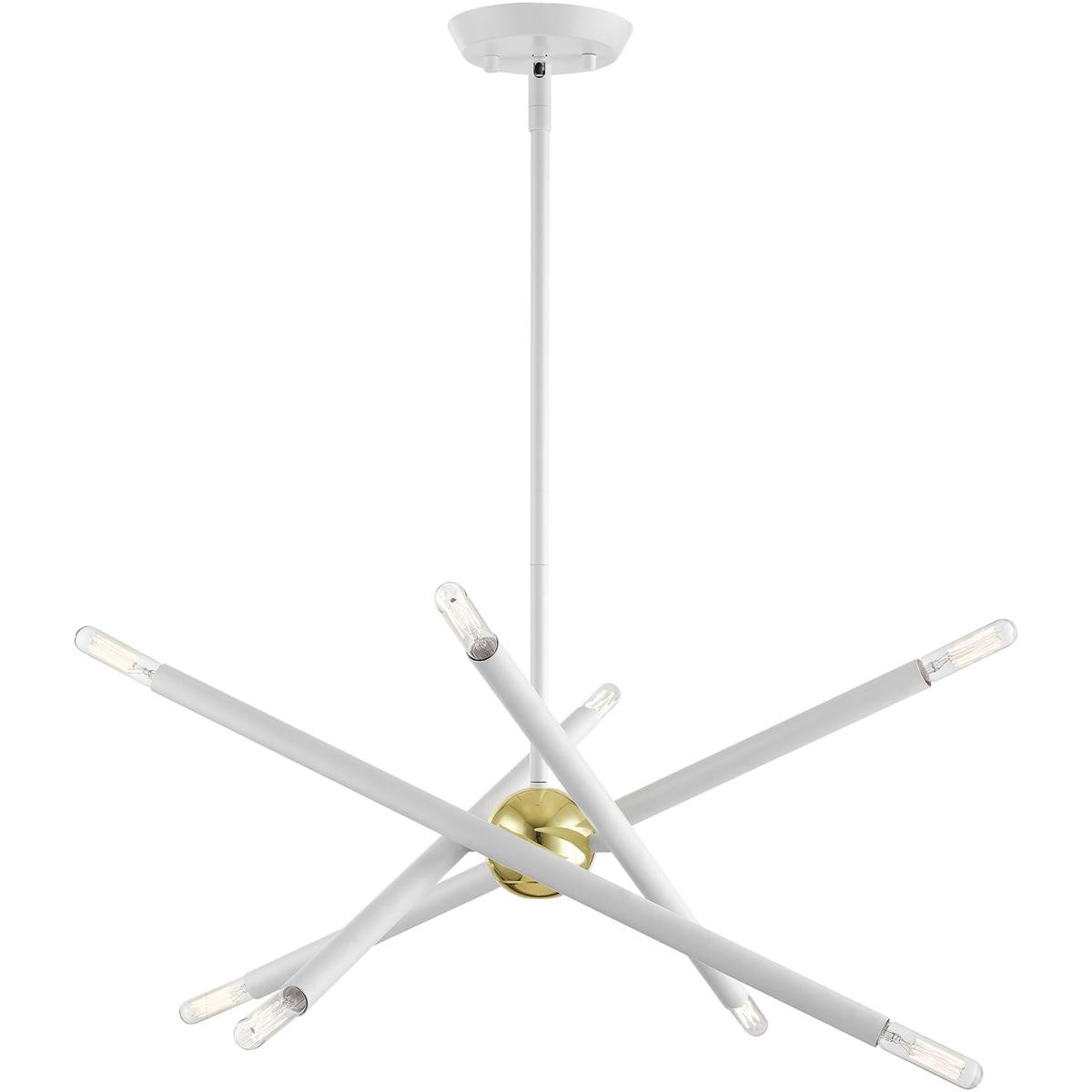 Eight Light Dimmable Chandelier With Shades