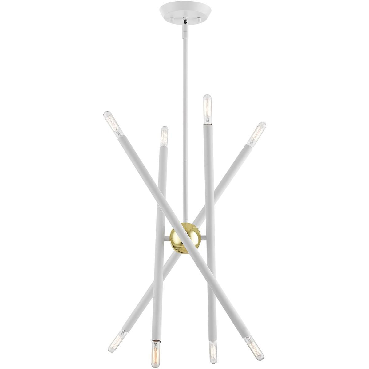 Eight Light Dimmable Chandelier With Shades