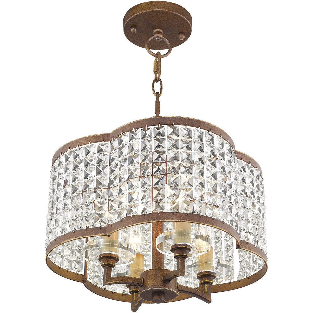 Four Light Dimmable Chandelier With Shades