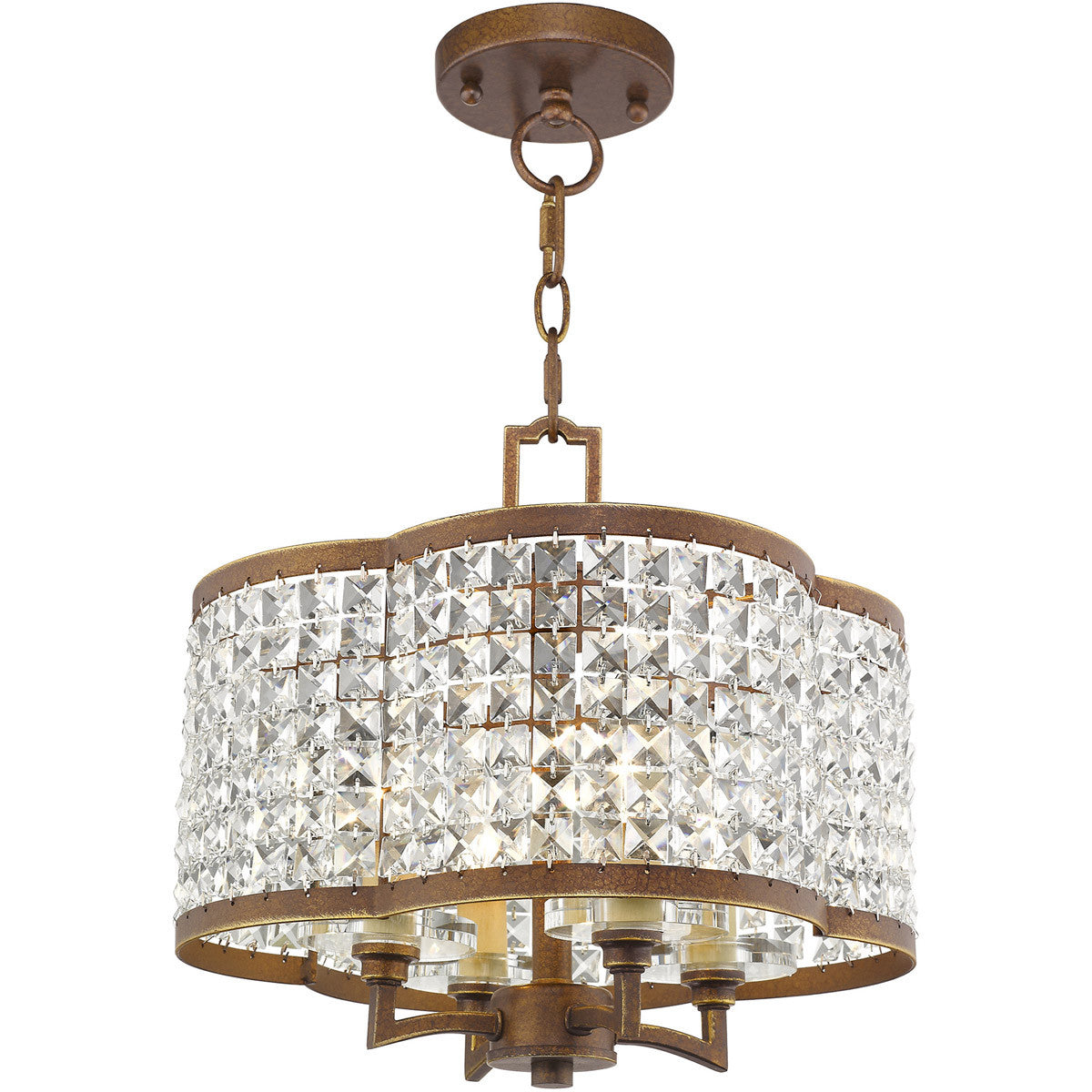 Four Light Dimmable Chandelier With Shades
