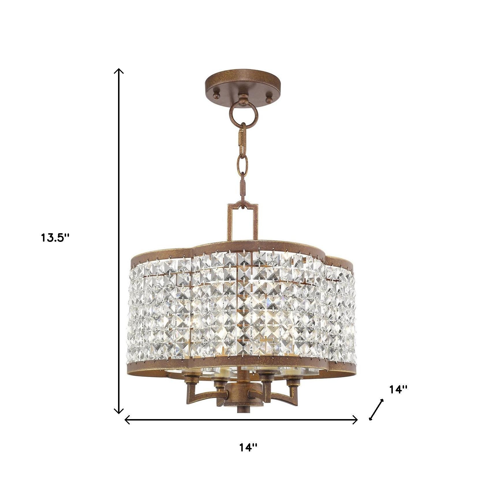 Four Light Dimmable Chandelier With Shades