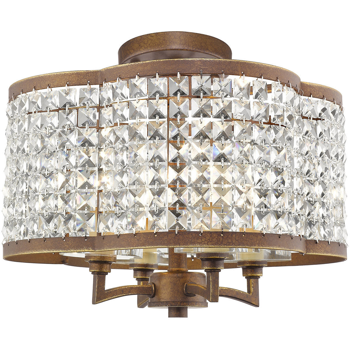 Four Light Dimmable Chandelier With Shades