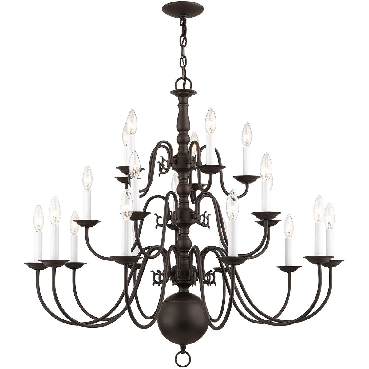 Bronze Multi Light Dimmable Chandelier With Shades