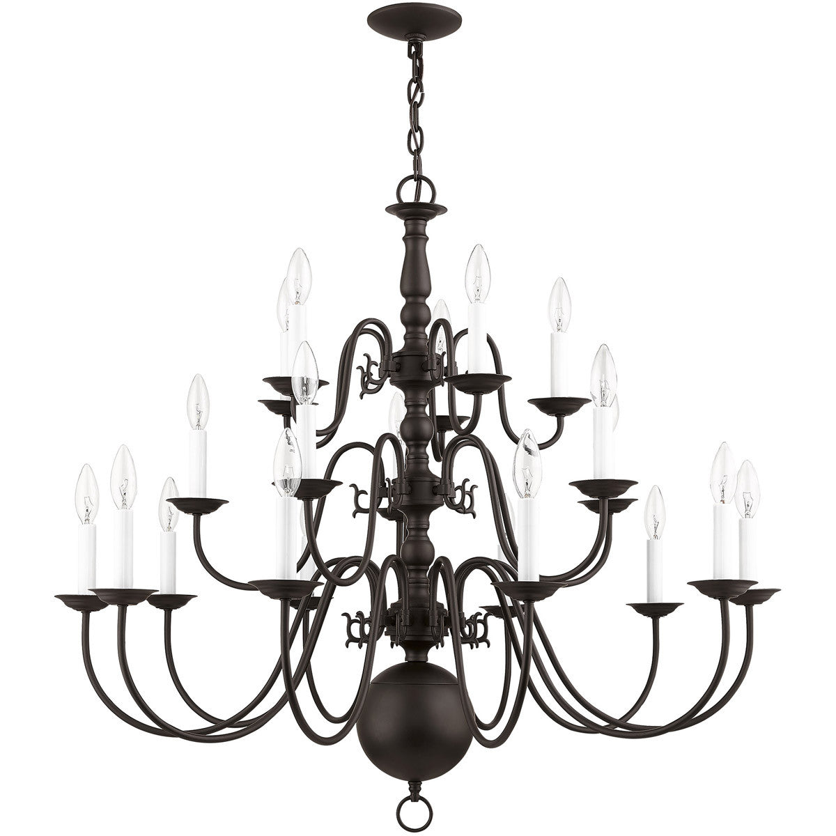 Bronze Multi Light Dimmable Chandelier With Shades