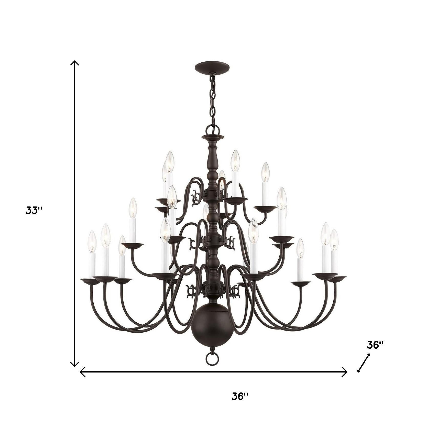 Bronze Multi Light Dimmable Chandelier With Shades