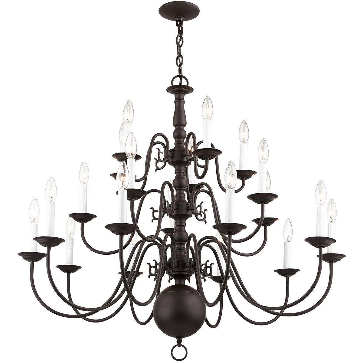 Bronze Multi Light Dimmable Chandelier With Shades