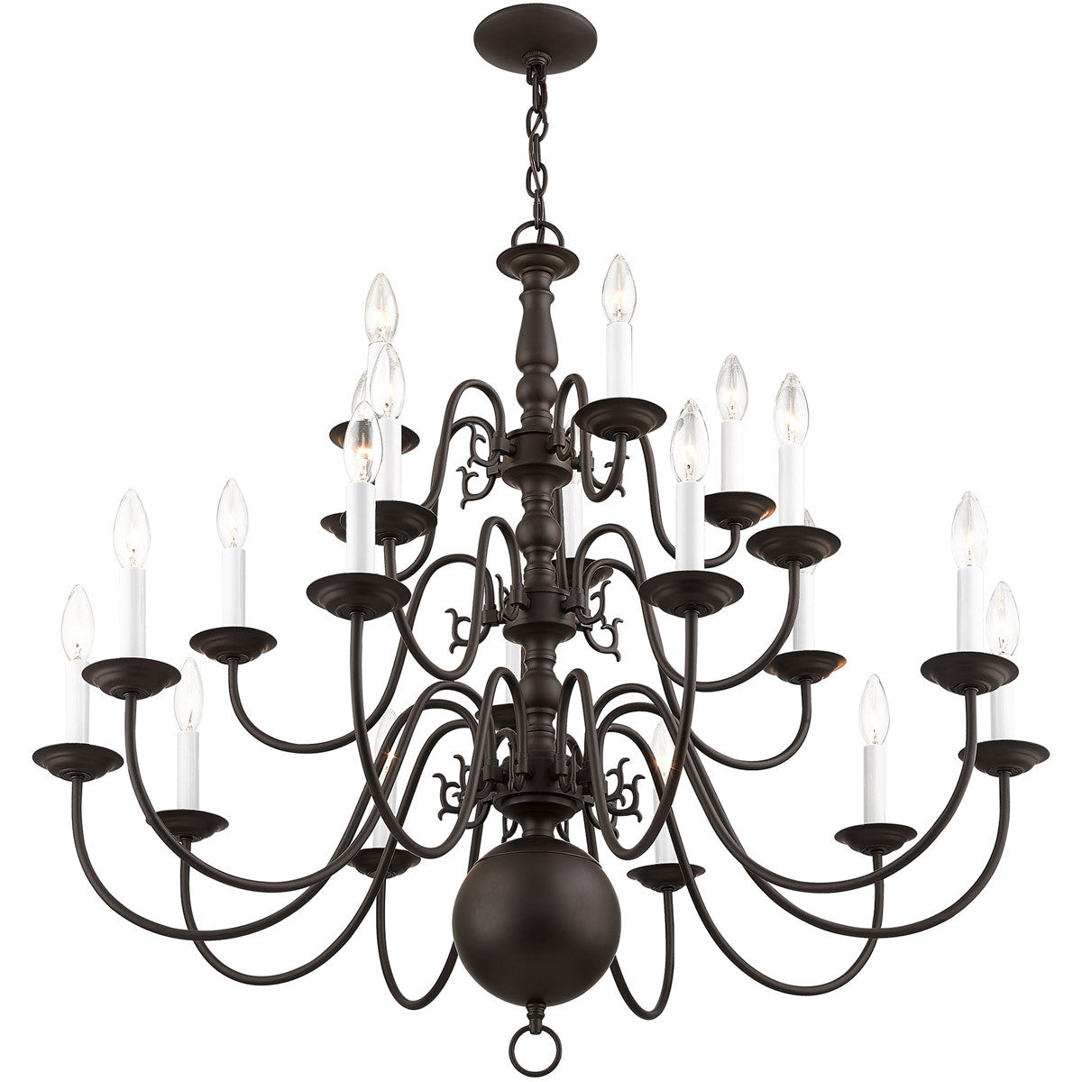 Bronze Multi Light Dimmable Chandelier With Shades